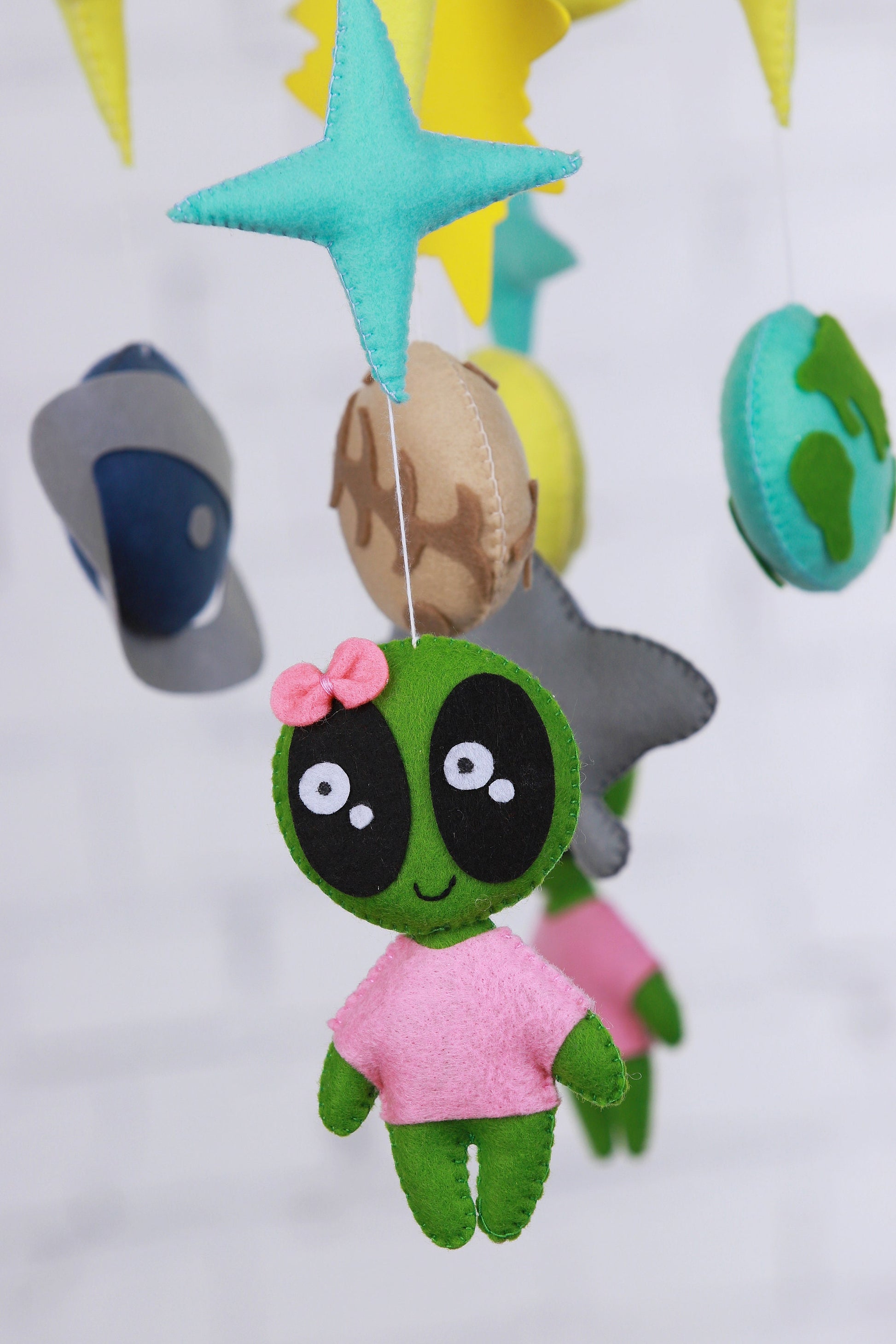 Alien baby mobile, crib mobile