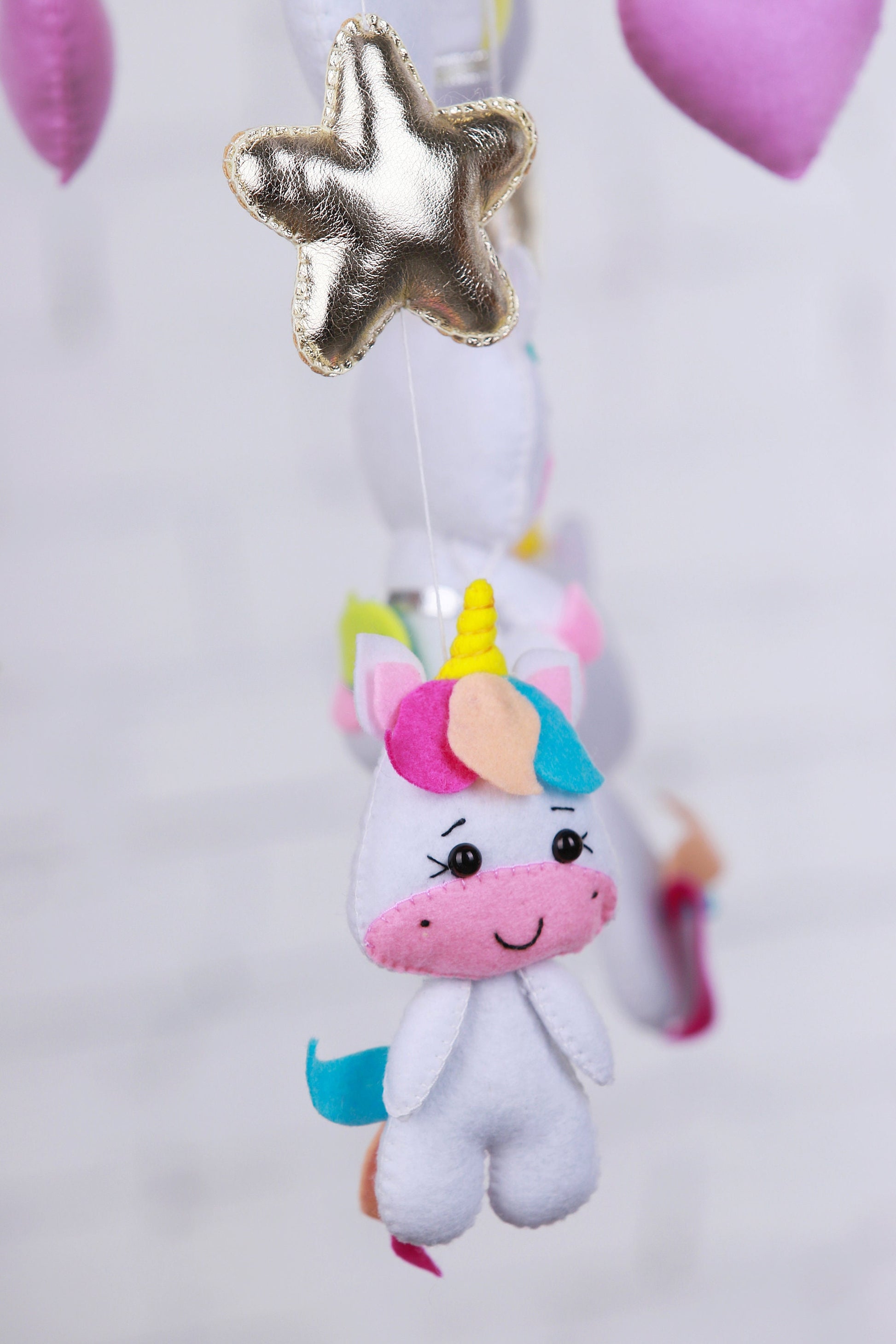 Baby mobile girl, unicorn nursery mobile