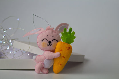 Spring felt bunny decor