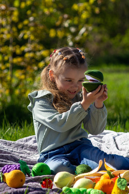 Avocado soft toy for children