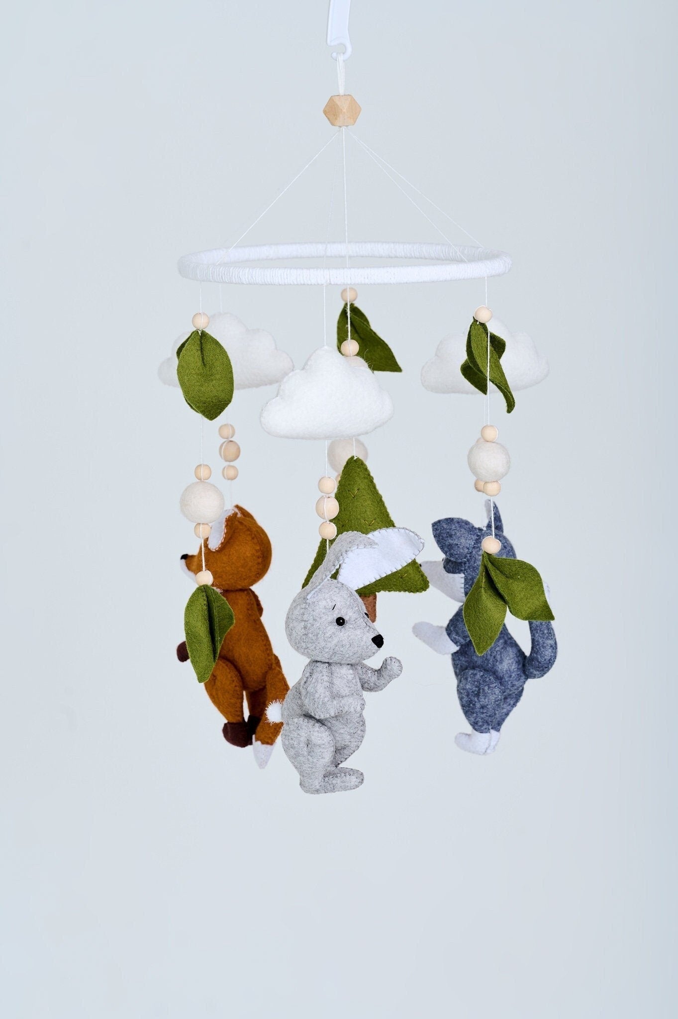 Baby mobile neutral animals, woodland baby mobile