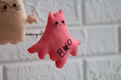 Halloween Cat Ghost Ornaments