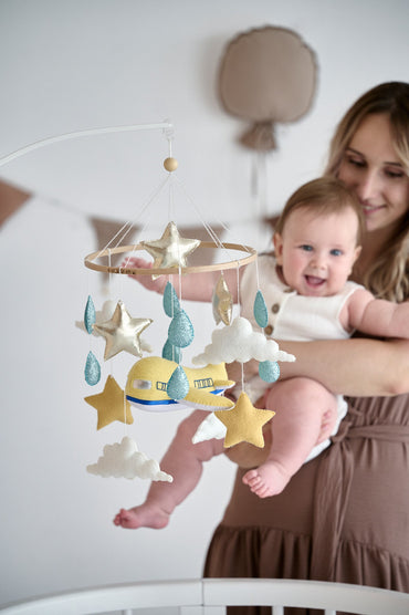 Airplane crib mobile