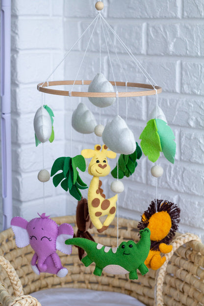 Newborn baby gift, Safari baby crib mobile