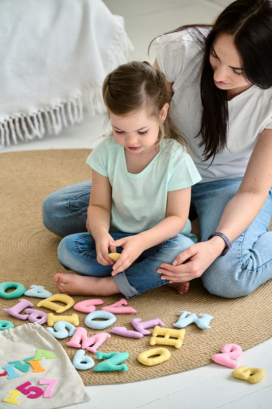 Felt Alphabet Set, Handmade felt Letters & Movable Alphabet, Montessori Inspired Educational and Homeschool Spelling Toys, Alphabet Magnets