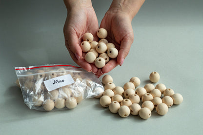 Natural Wooden Beads (50 pcs)