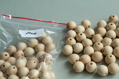 Natural Wooden Beads (50 pcs)