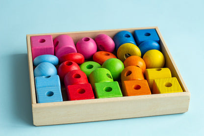Wooden Toy for Lacing and Thread