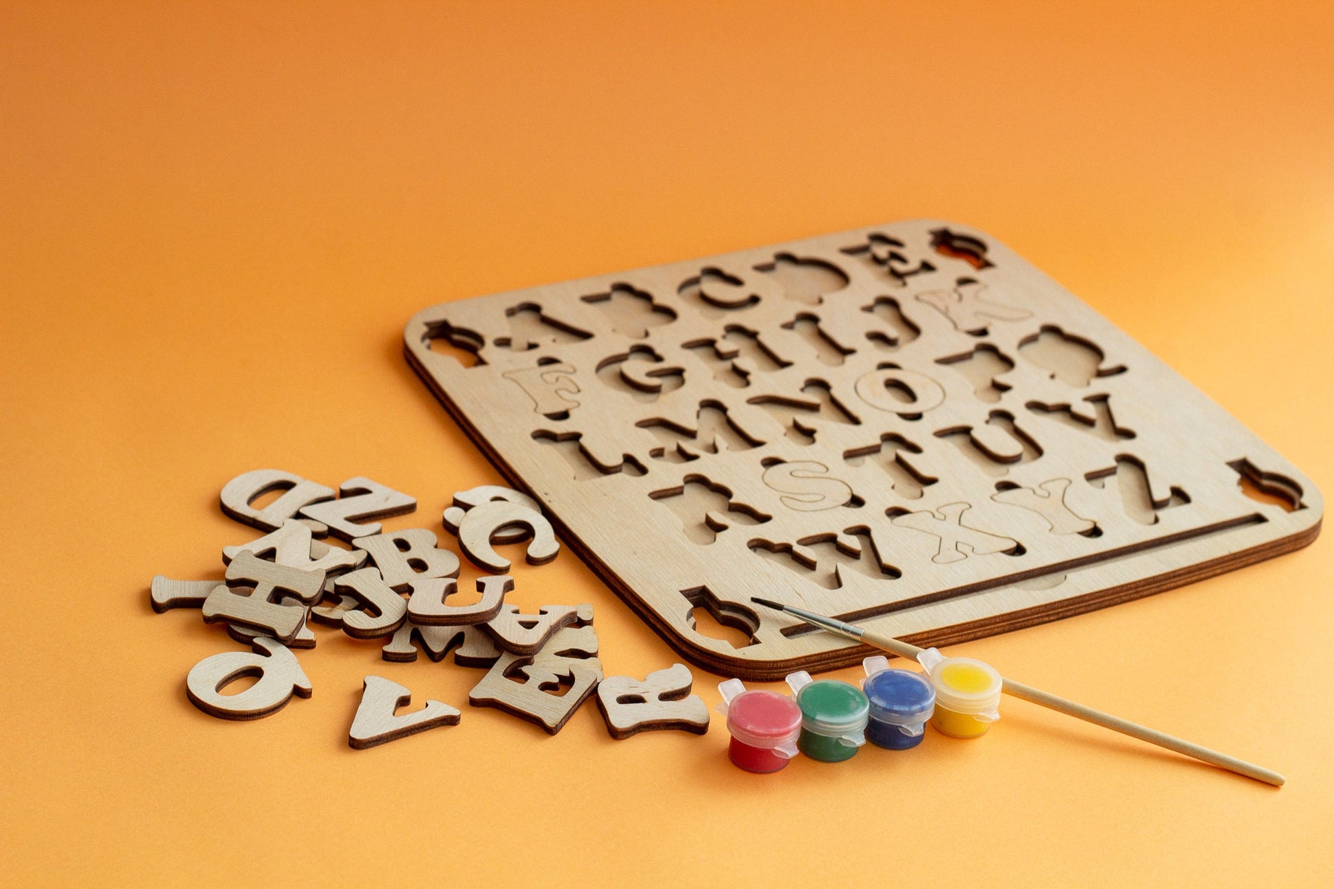 Wooden Alphabet Puzzle for Painting Shape Puzzle
