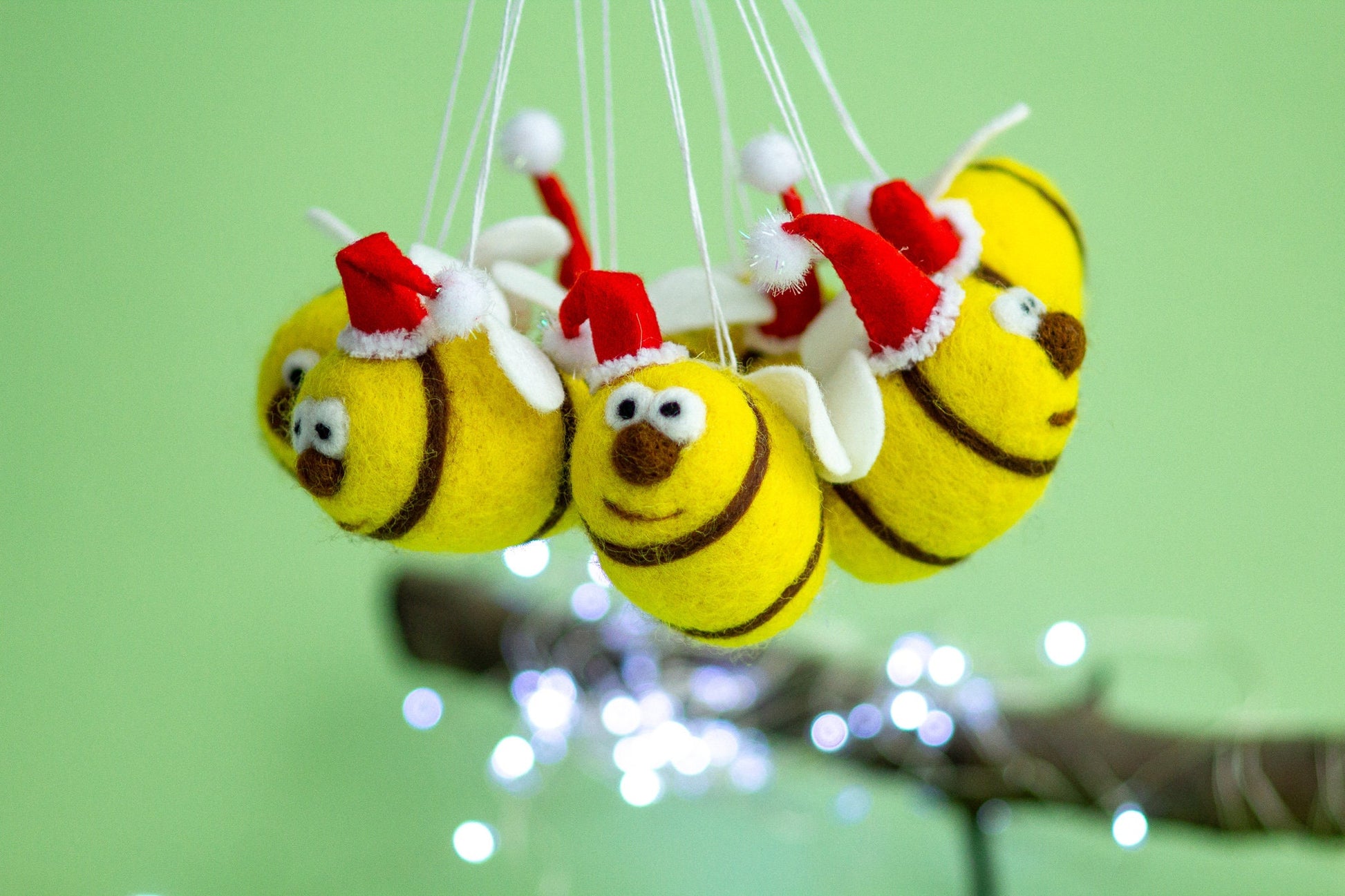Bumble Bee Felt ornament Christmas ornaments Wool bee ornaments Wool Felted Bees