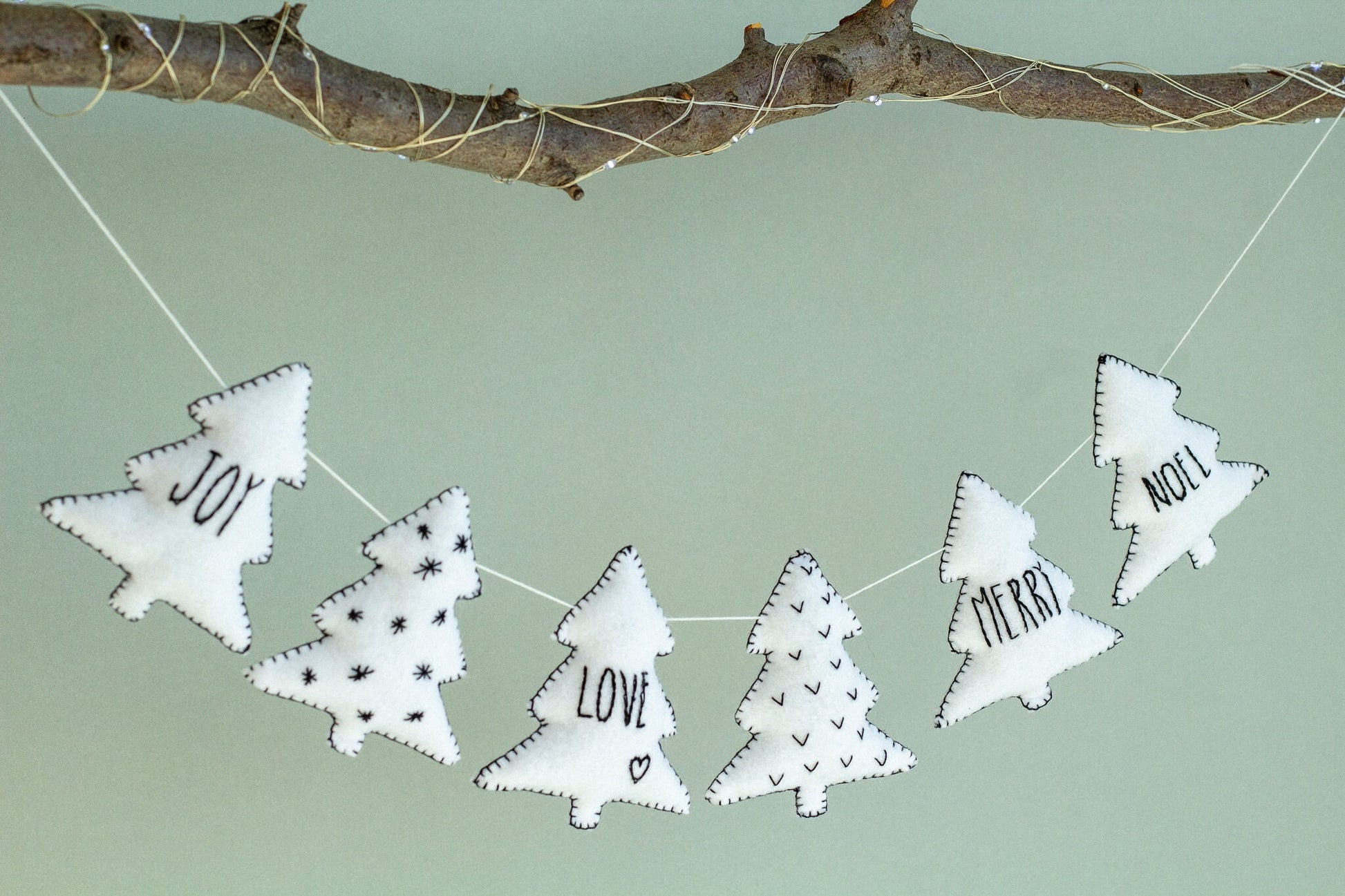 Christmas Garland Christmas trees in felt decorations