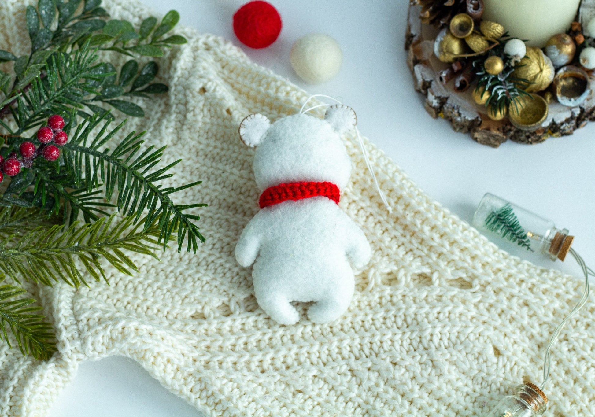 Polar bear ornament Christmas gift for kids