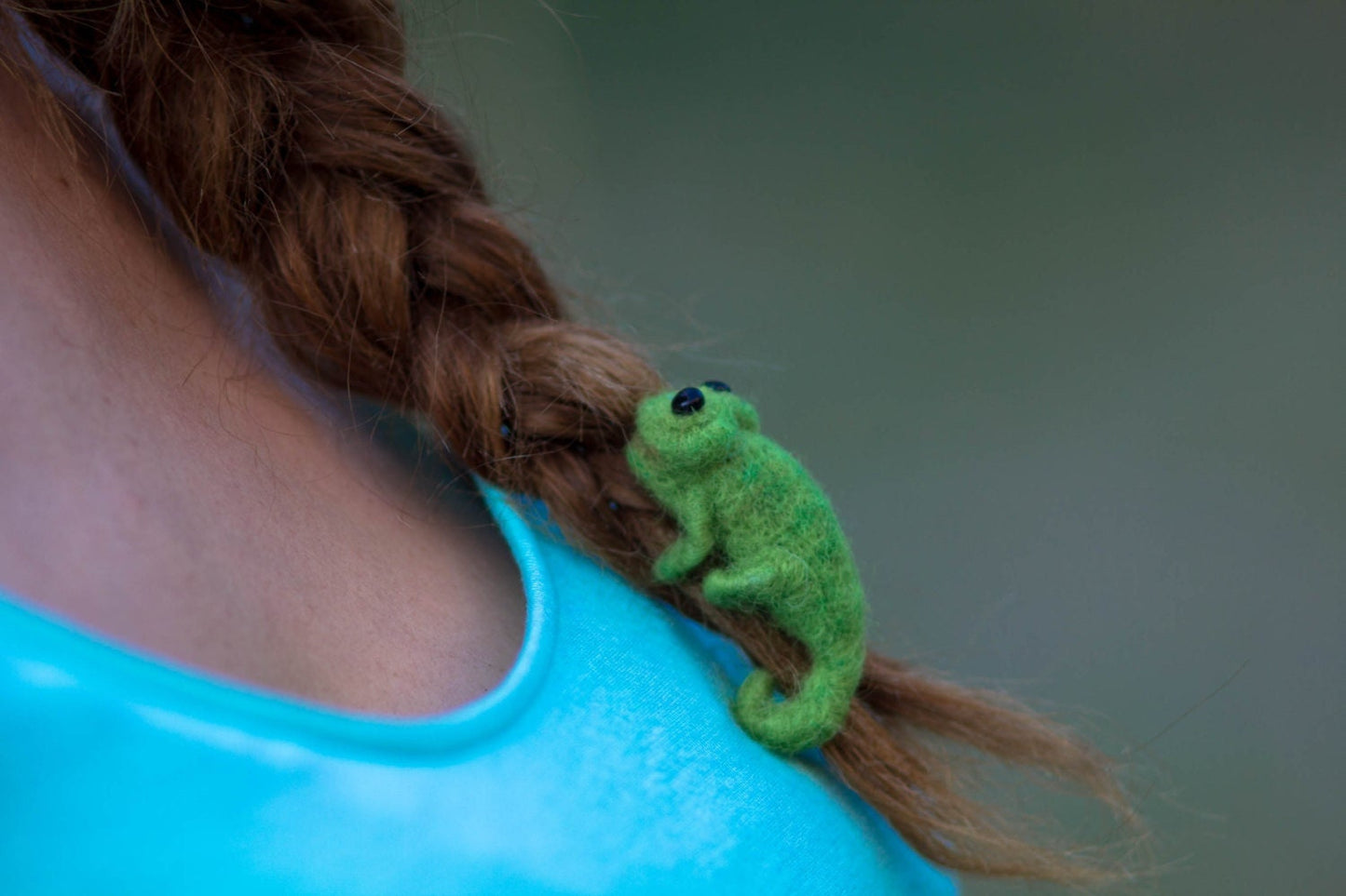 Felted chameleon