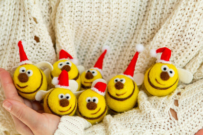 Wool Bee Ornaments Christmas