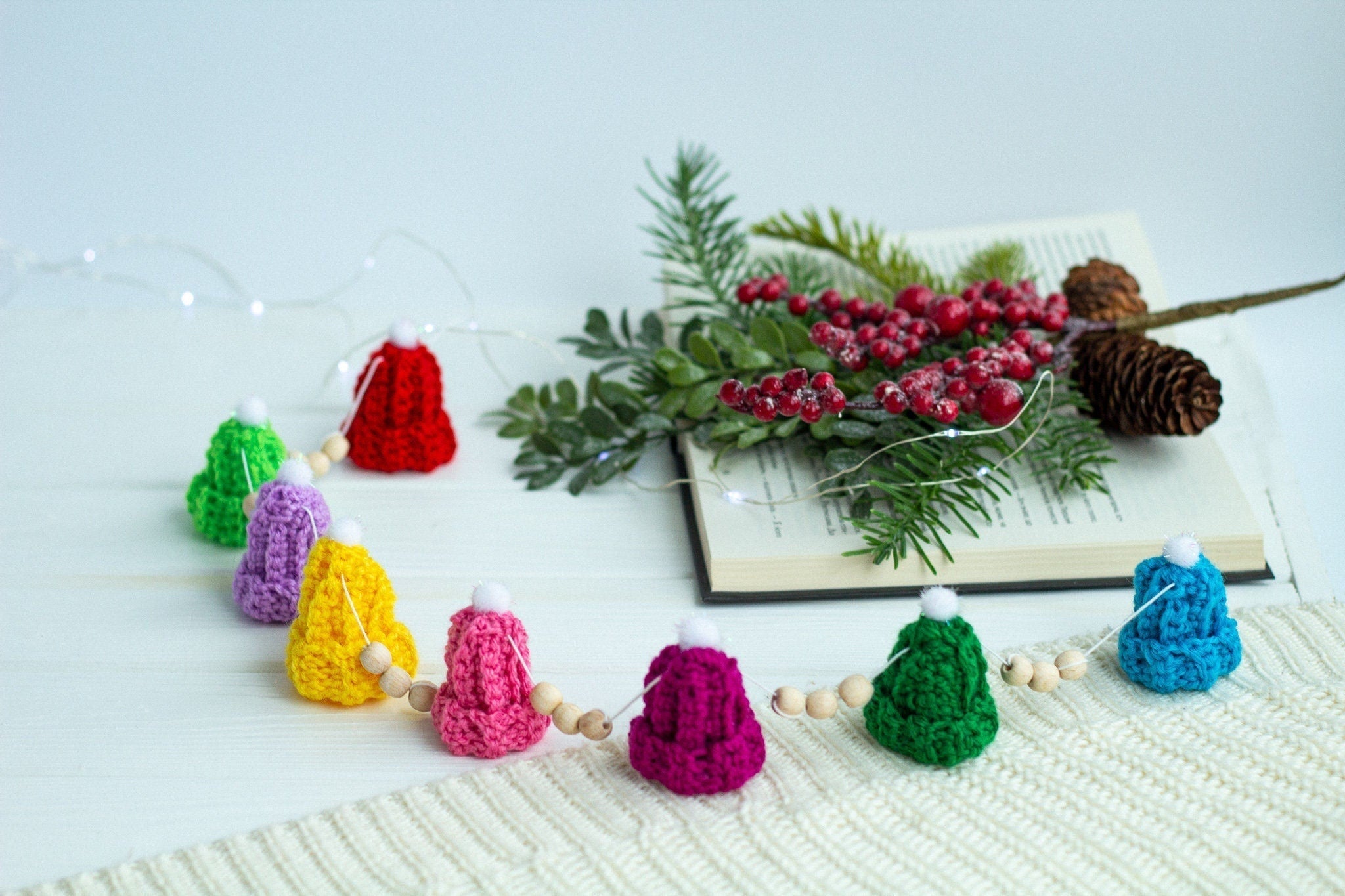 Mini Knit Hat Ornament Garland - WoollyFox