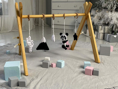Monochrome baby gym, Baby activity center - WoollyFox