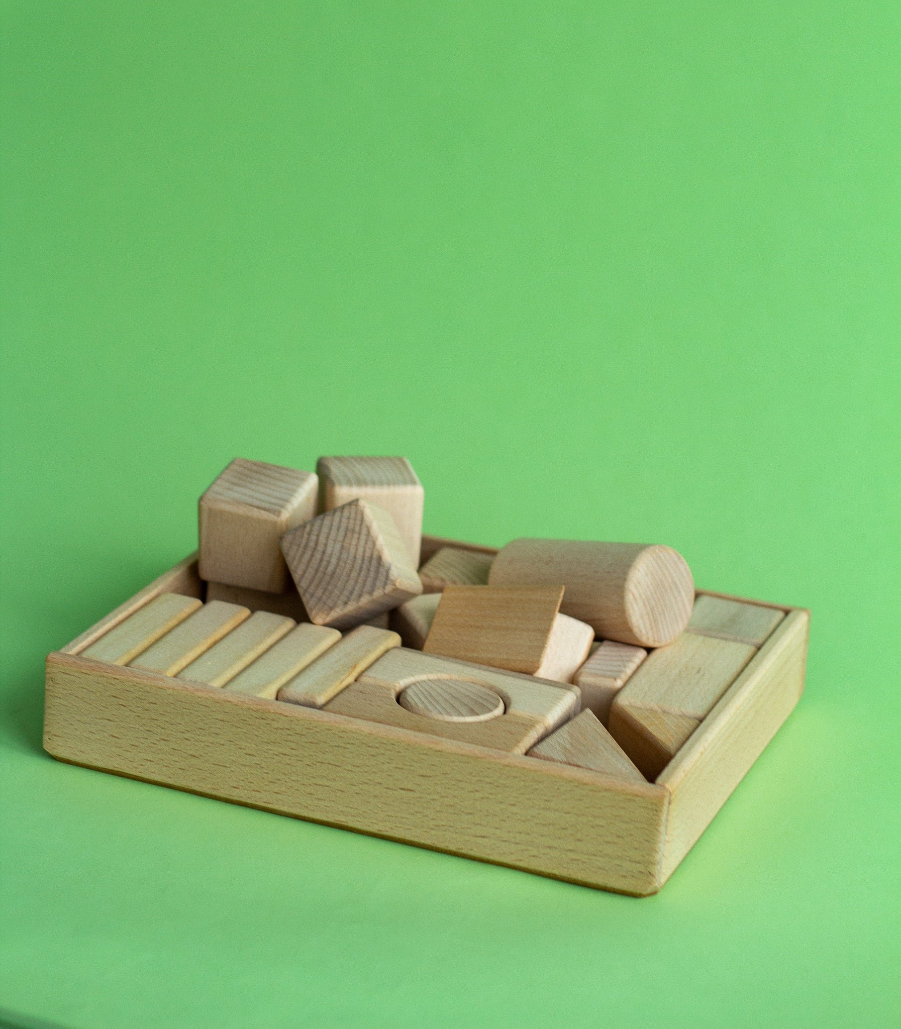 Montessori Natural Wooden Blocks Set - WoollyFox