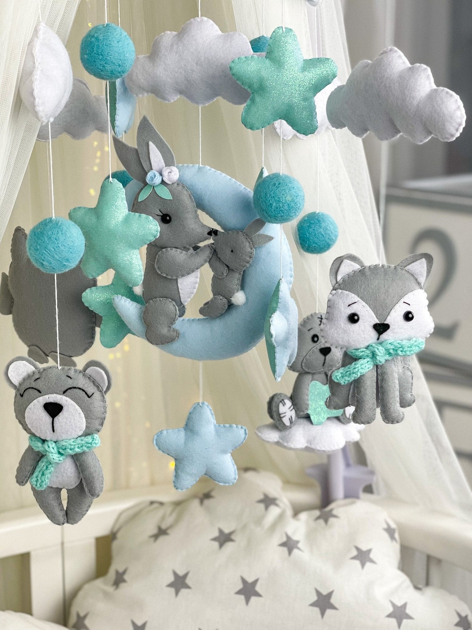 Neutral Baby Crib Mobile - WoollyFox