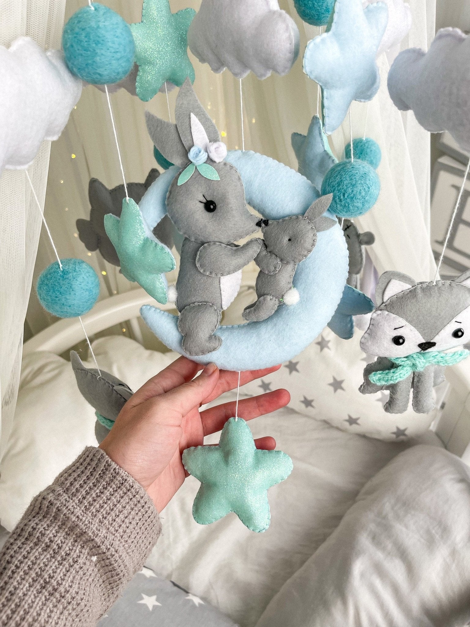 Neutral Baby Crib Mobile - WoollyFox