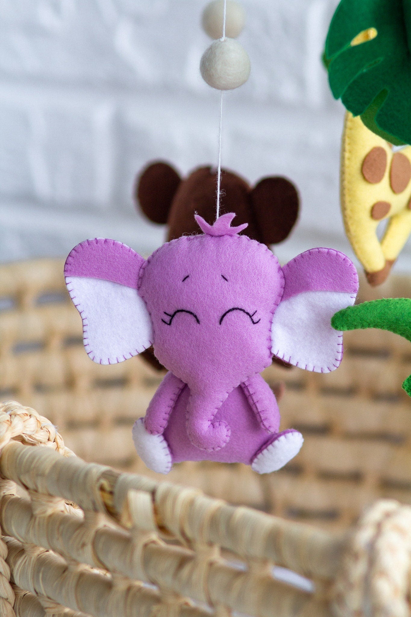Newborn baby gift, Safari baby crib mobile - WoollyFox