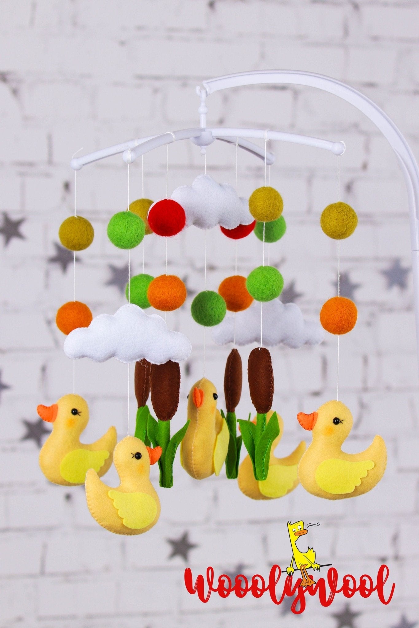 Orange Little Ducks Mobile - WoollyFox