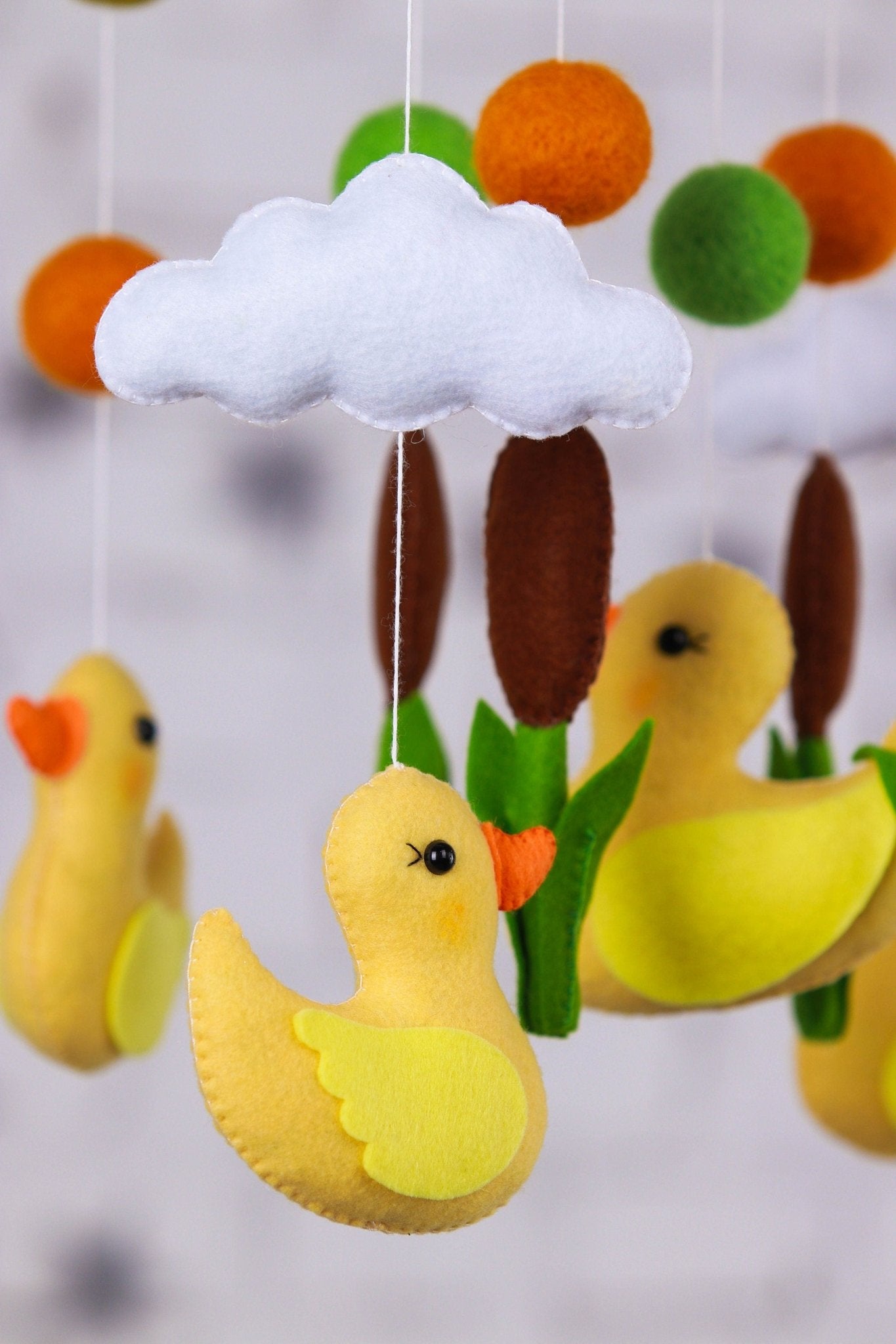 Orange Little Ducks Mobile - WoollyFox