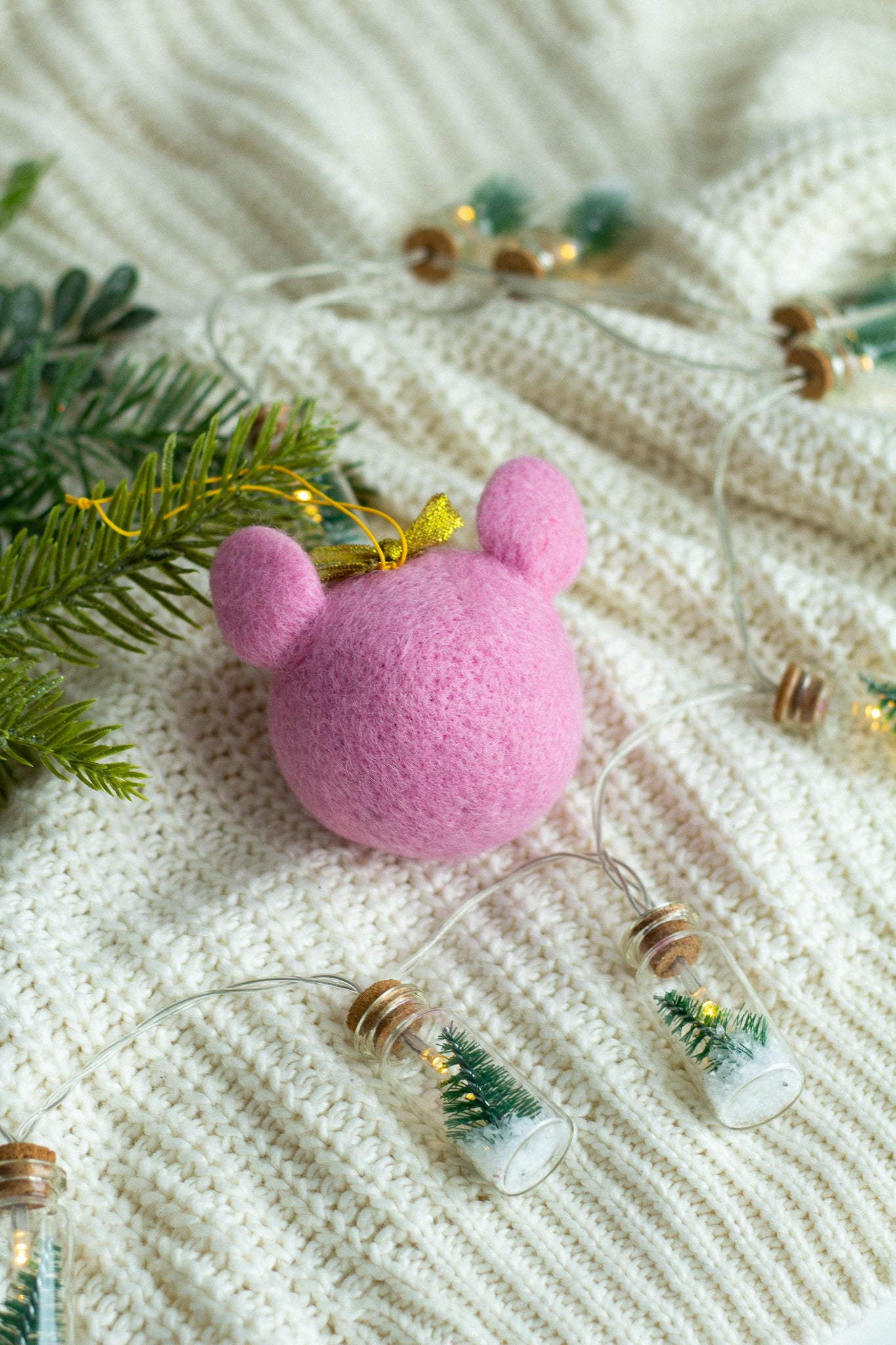 Pink Pig Christmas Ornament - WoollyFox