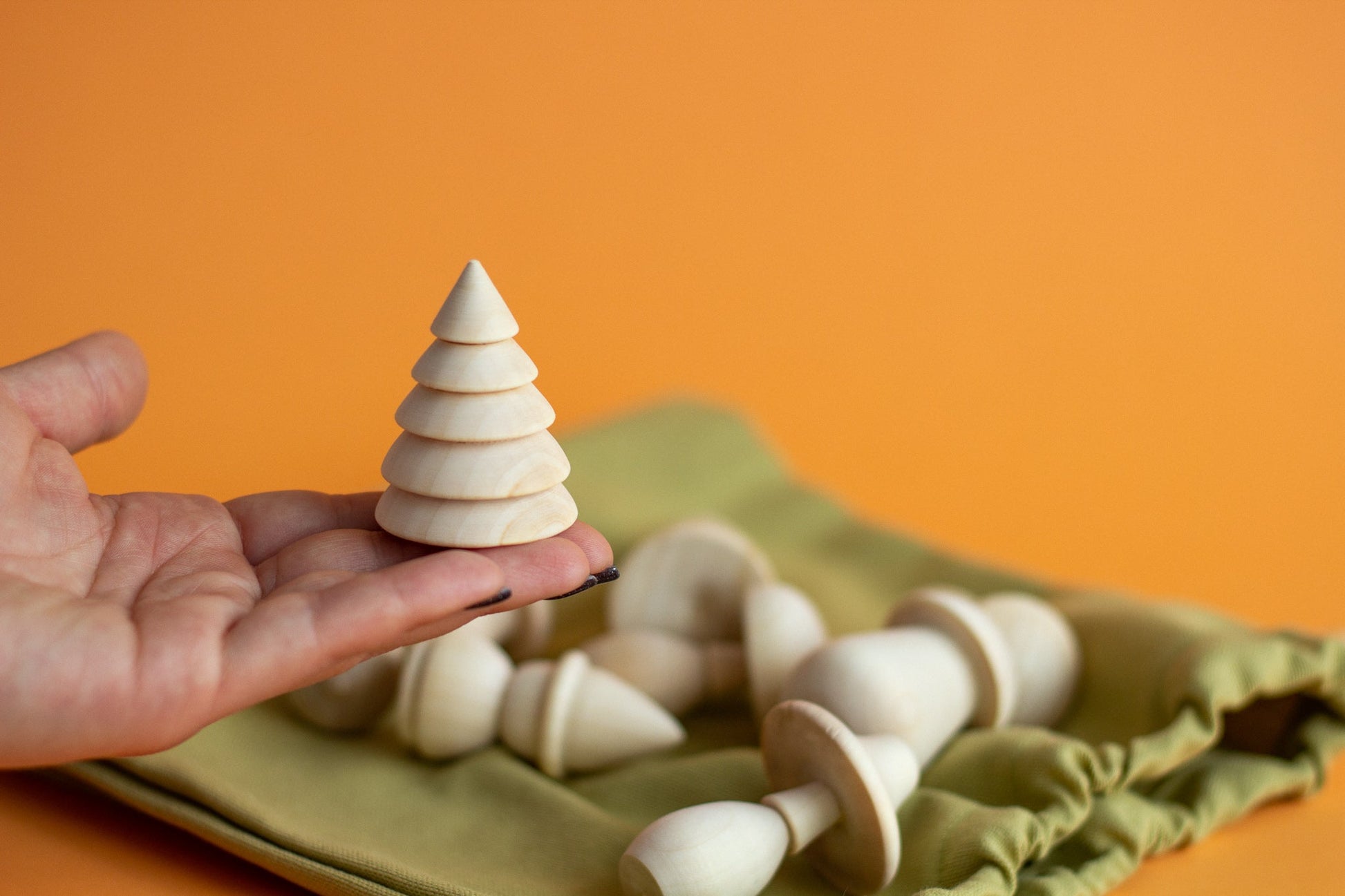 Set of Wooden Mushrooms - WoollyFox