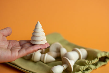 Set of Wooden Mushrooms - WoollyFox