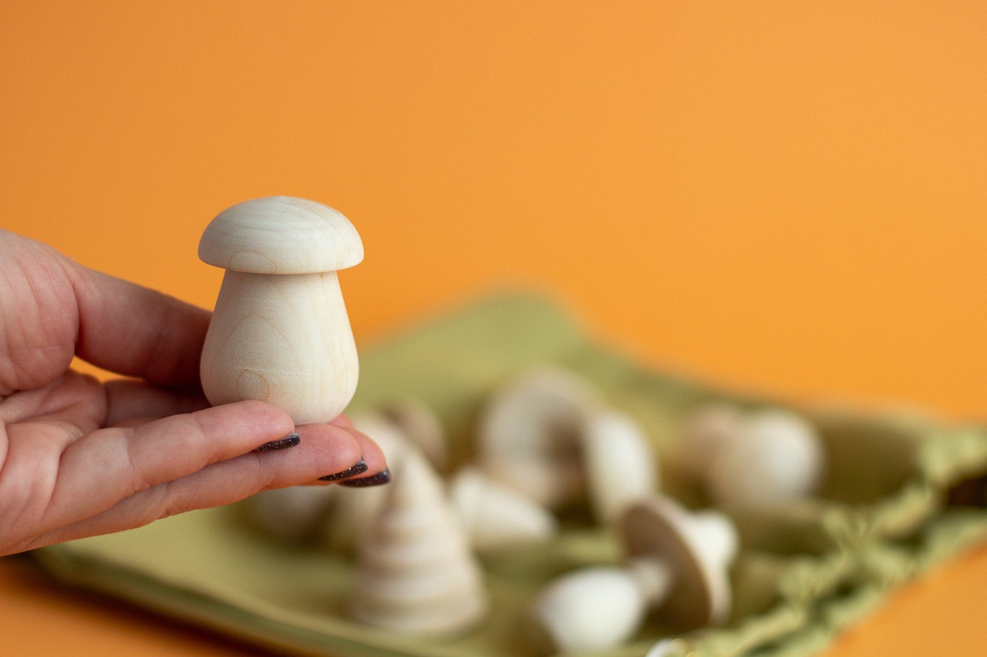 Set of Wooden Mushrooms - WoollyFox