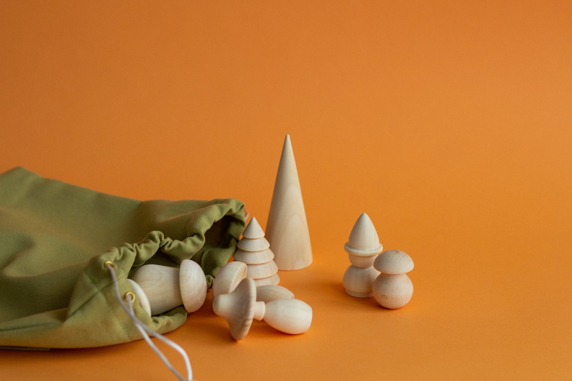 Set of Wooden Mushrooms - WoollyFox