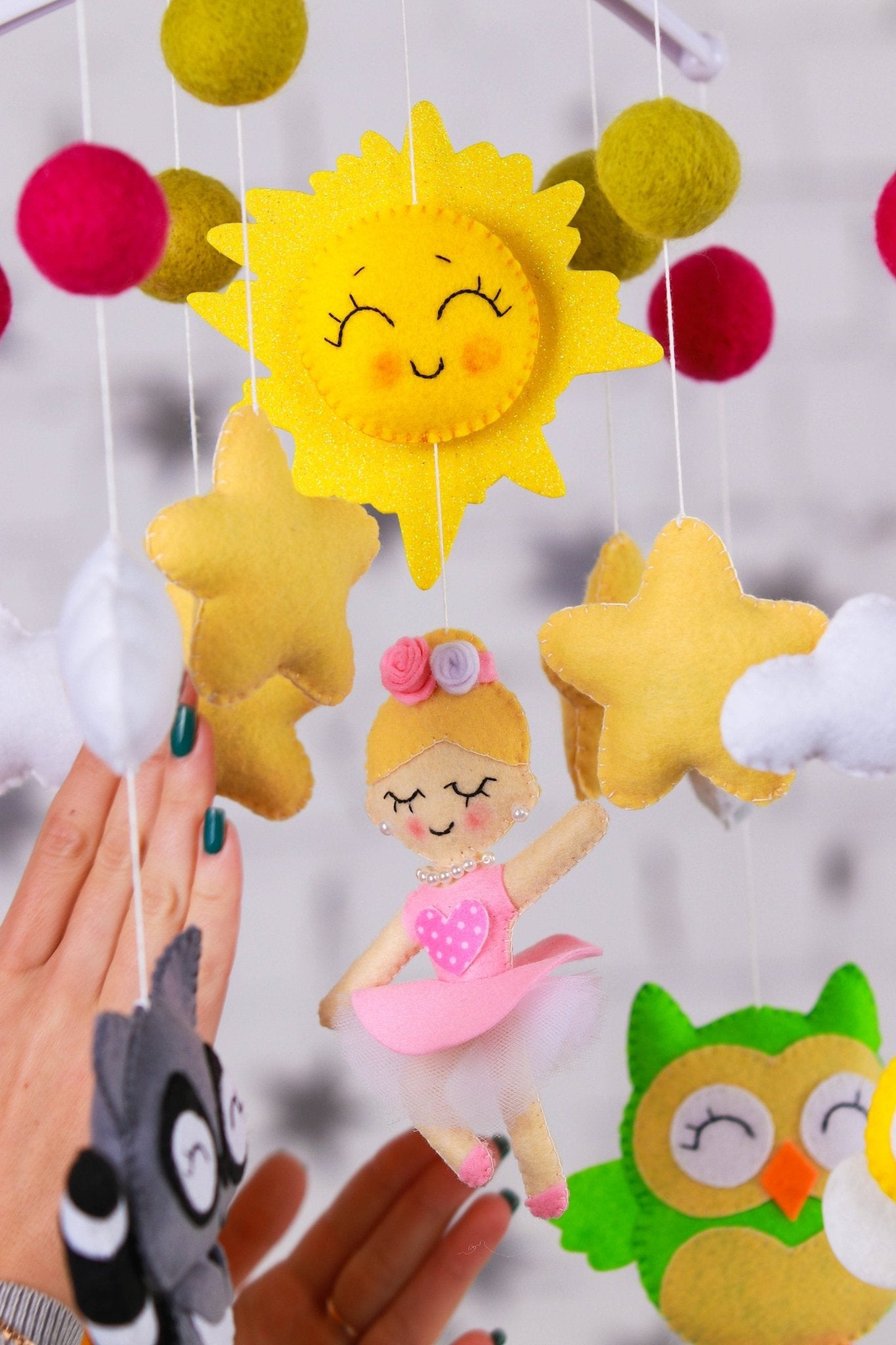 Star And Animal Baby Mobile - WoollyFox