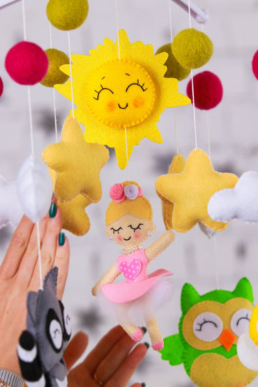 Star And Animal Baby Mobile - WoollyFox