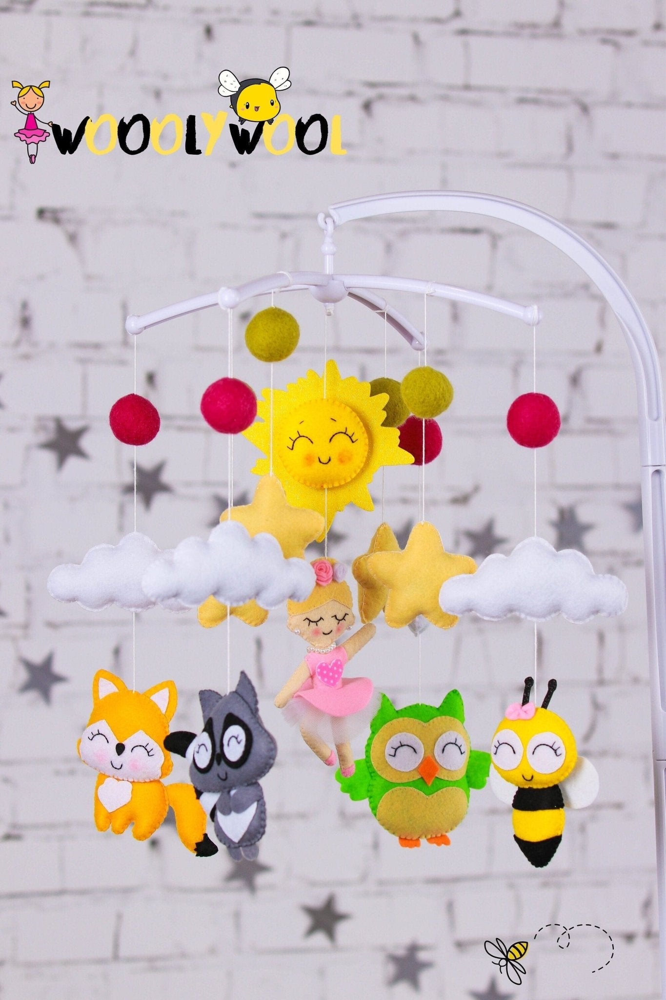 Star And Animal Baby Mobile - WoollyFox