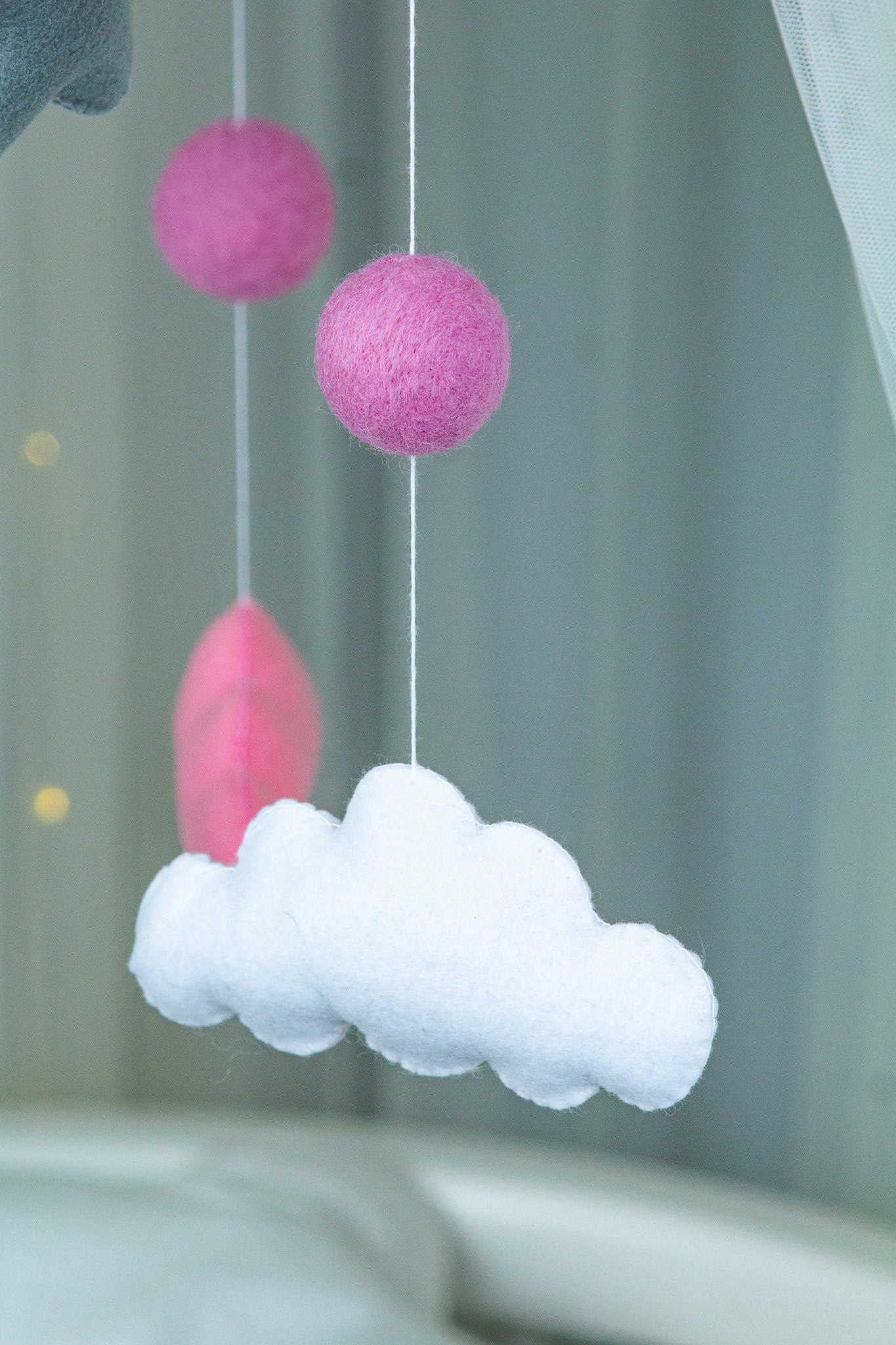 Stars and moon baby crib mobile - WoollyFox