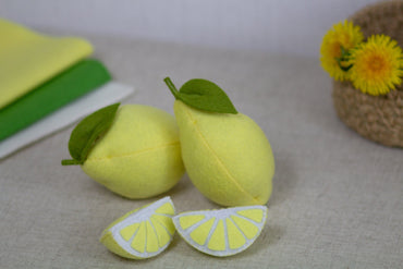 Toy Kids Kitchen Felt Lemon - WoollyFox