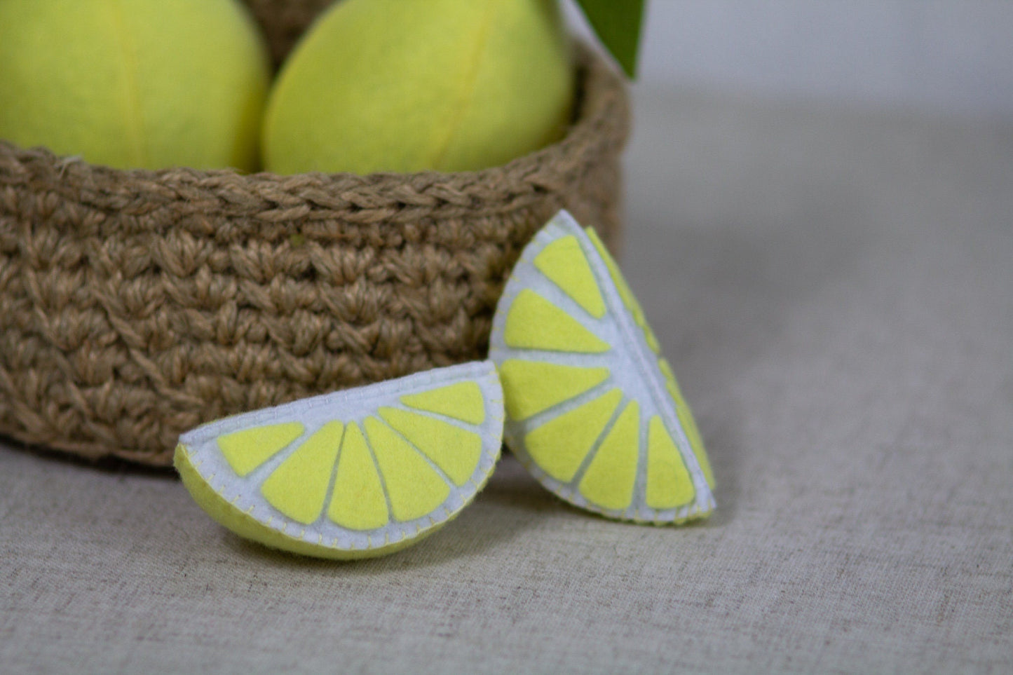 Toy Kids Kitchen Felt Lemon - WoollyFox