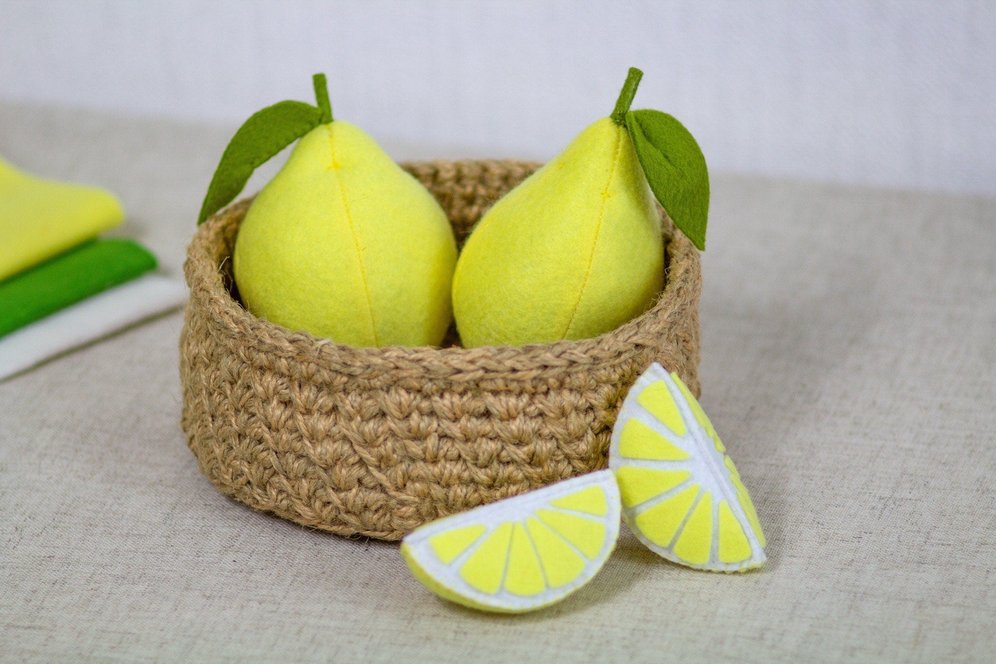 Toy Kids Kitchen Felt Lemon - WoollyFox