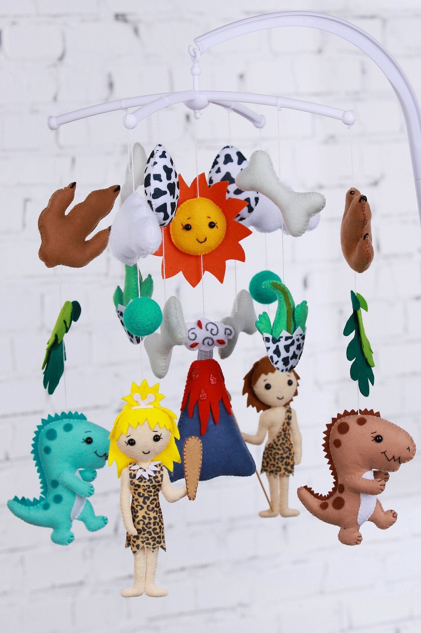 Вaby shower gift Dinosaur baby crib mobile - WoollyFox