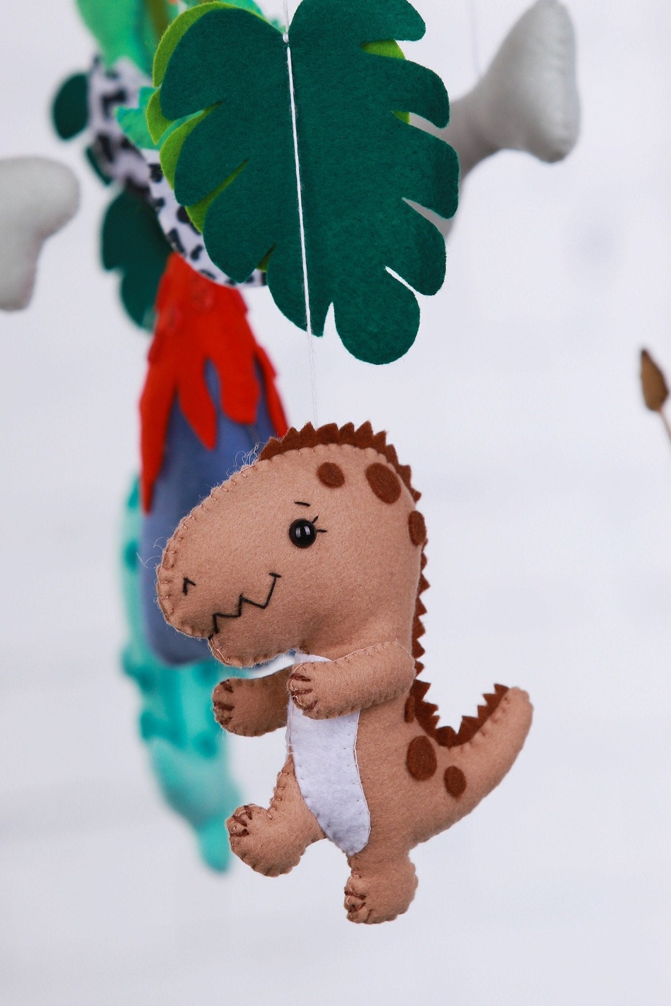 Вaby shower gift Dinosaur baby crib mobile - WoollyFox