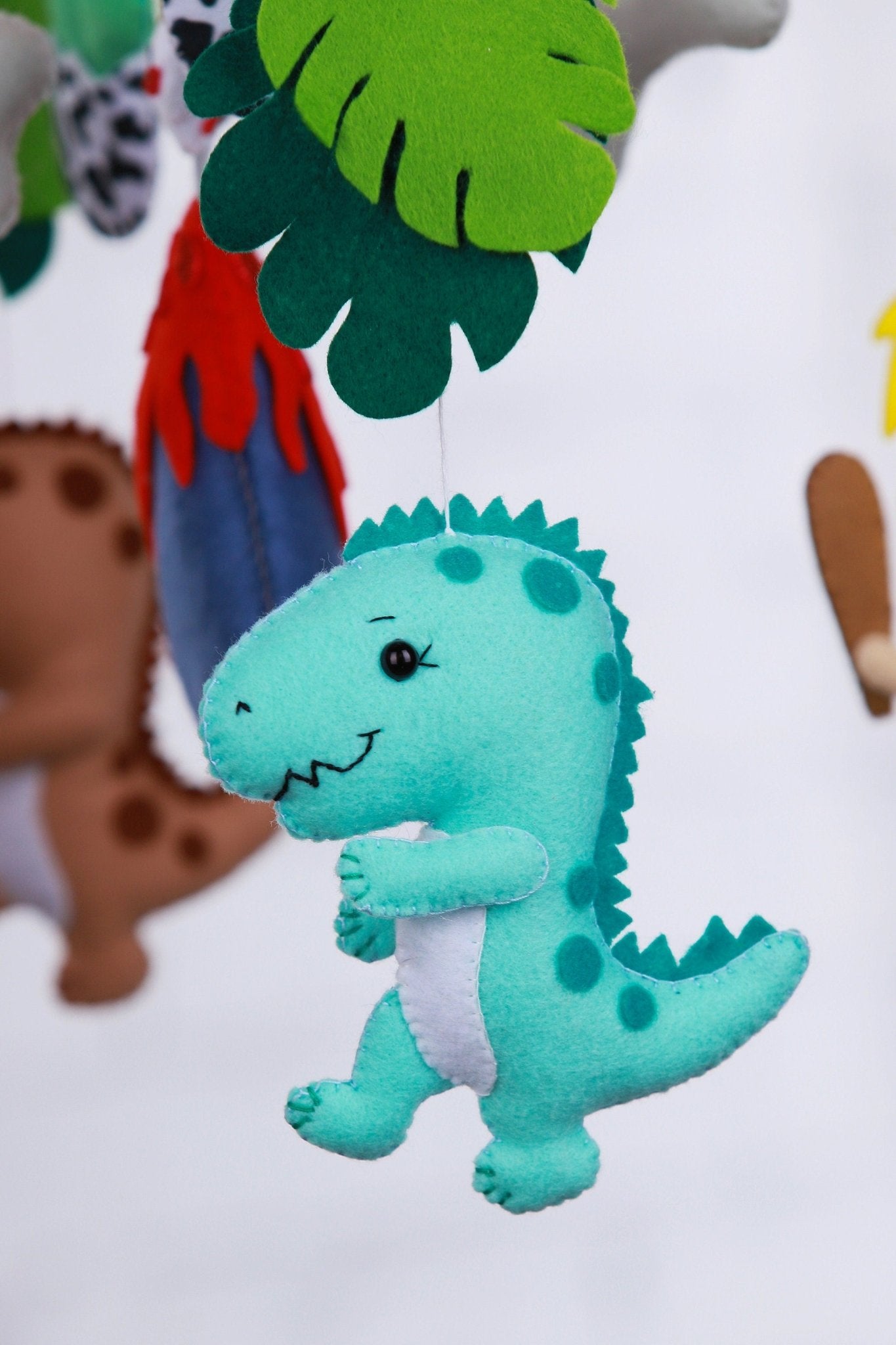 Вaby shower gift Dinosaur baby crib mobile - WoollyFox