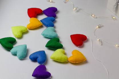 Valentines Banner, Hearts Felt Garland - WoollyFox