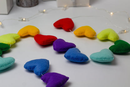 Valentines Banner, Hearts Felt Garland - WoollyFox
