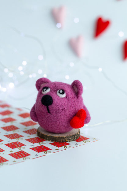 Valentine's Day Gift Wool Bear - WoollyFox