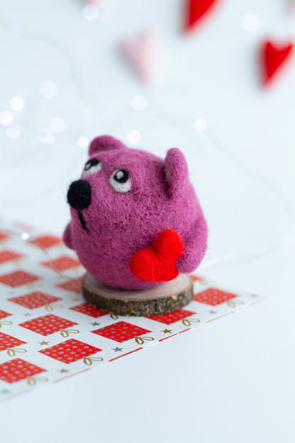 Valentine's Day Gift Wool Bear - WoollyFox