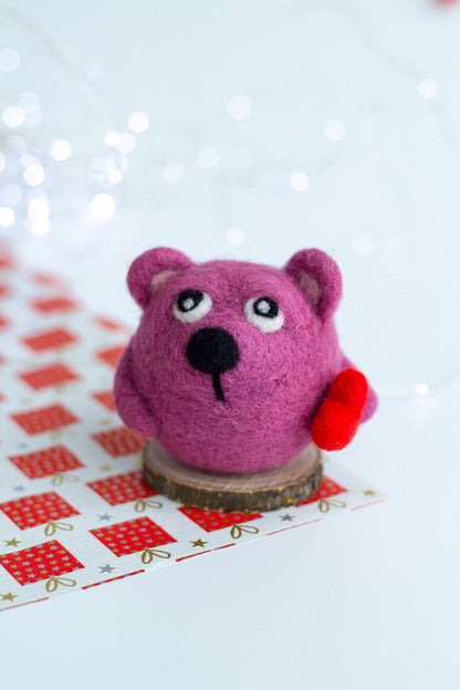 Valentine's Day Gift Wool Bear - WoollyFox