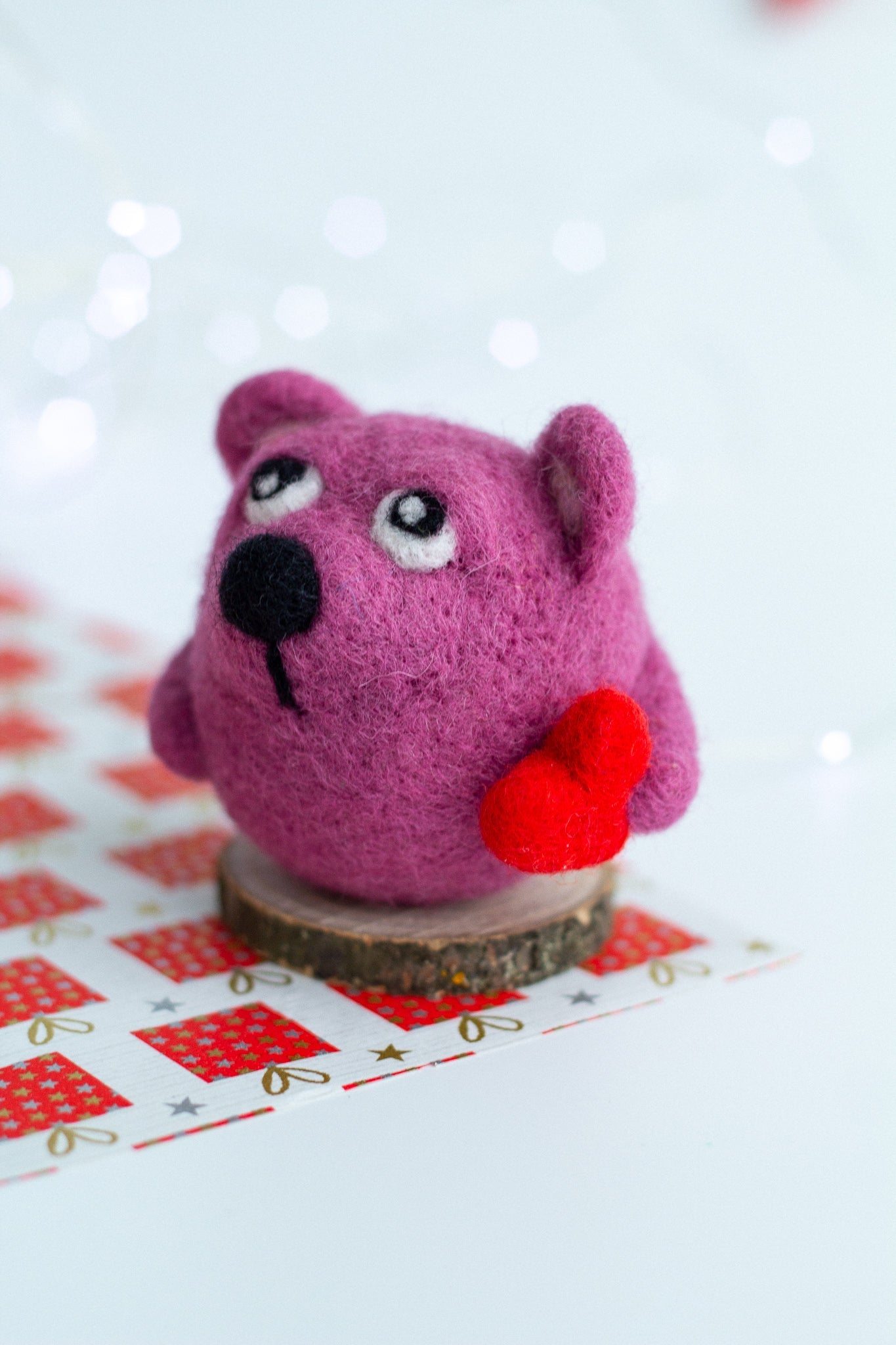 Valentine's Day Gift Wool Bear - WoollyFox