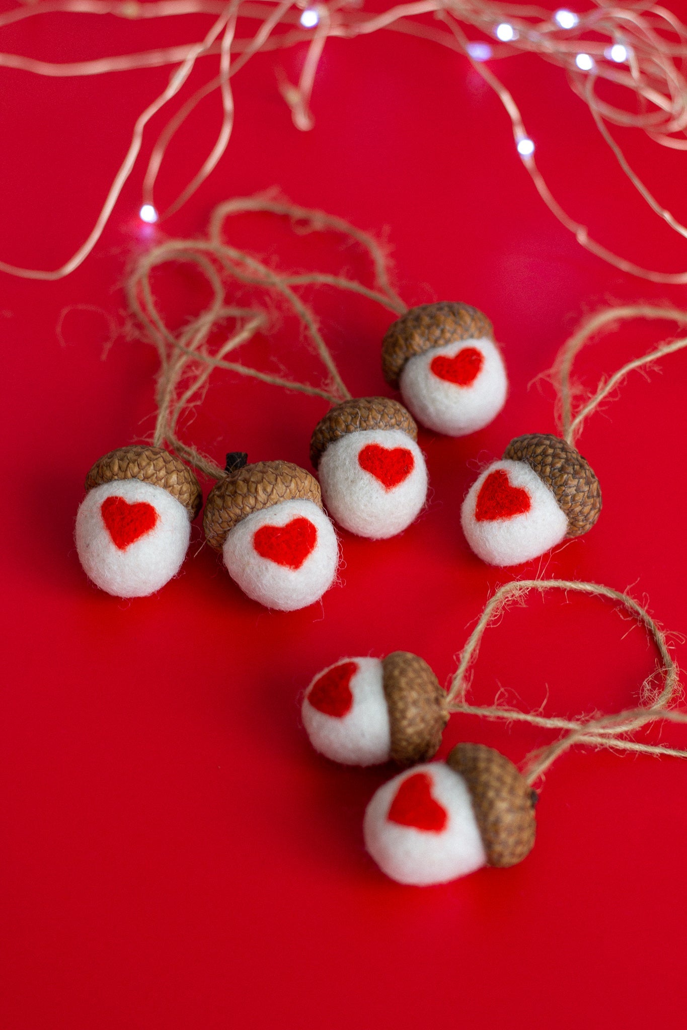 Valentine's Day Set Acorn Ornaments - WoollyFox