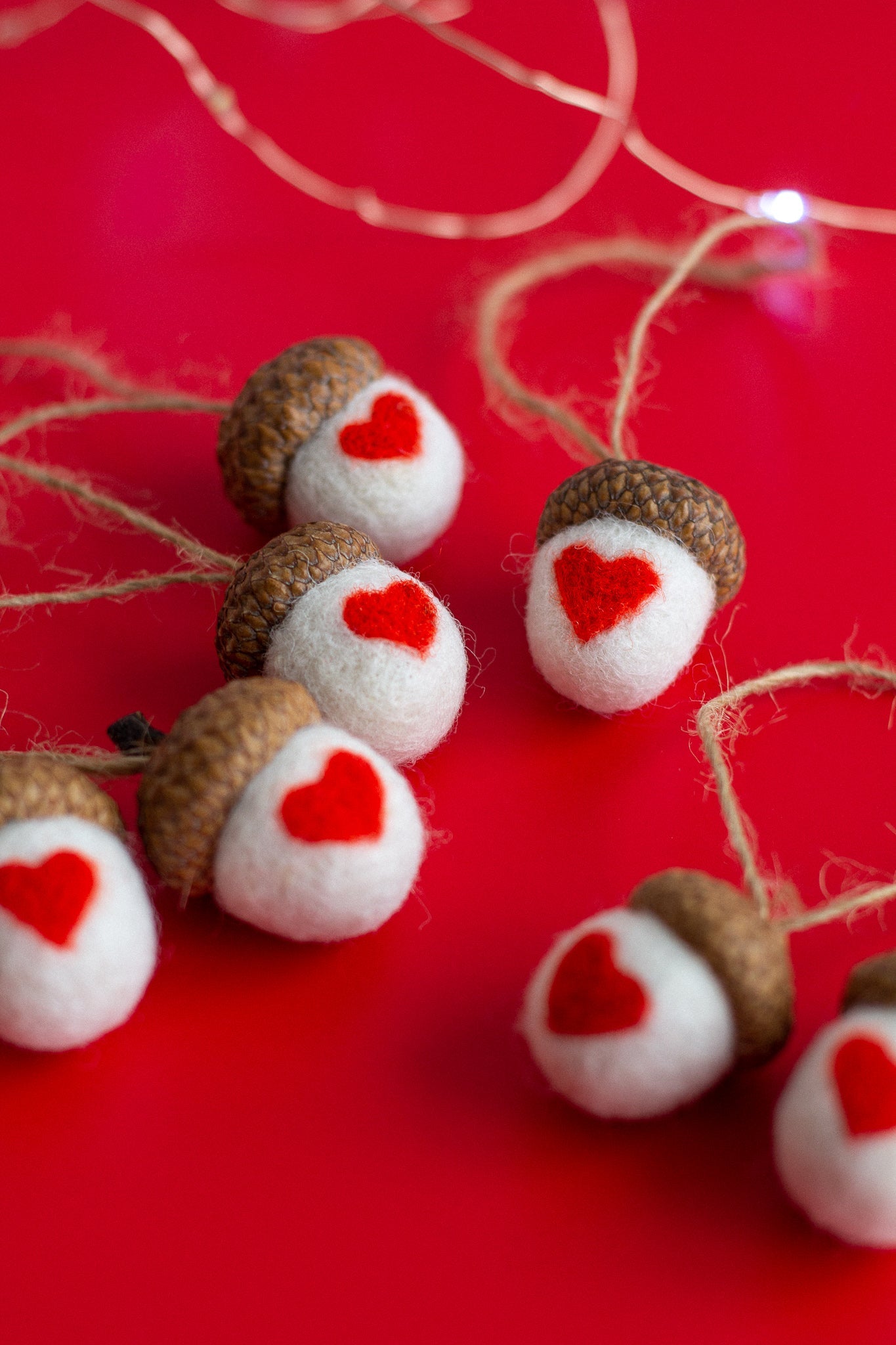 Valentine's Day Set Acorn Ornaments - WoollyFox