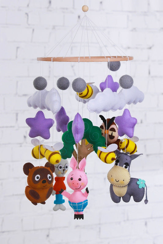 Winnie the Pooh baby crib mobile - WoollyFox
